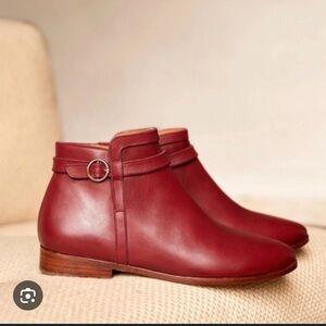 Sezane Burgundy Johana booties sz 38